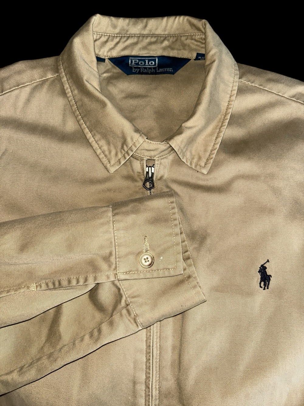 Polo Ralph Lauren Harrington Khaki Bomber Cotton Twill Jacket Men’s Size XL Prep